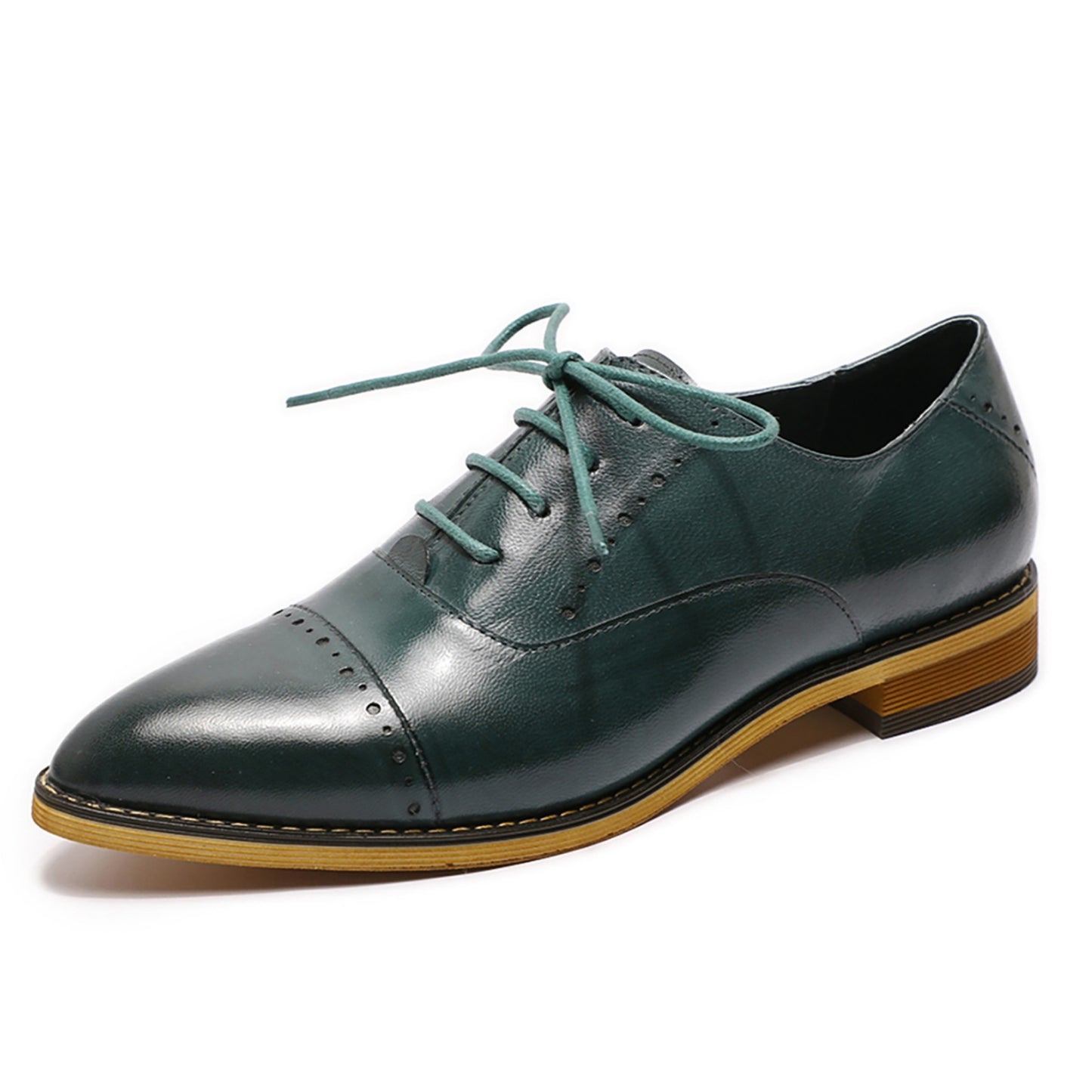 green oxfords women flats
