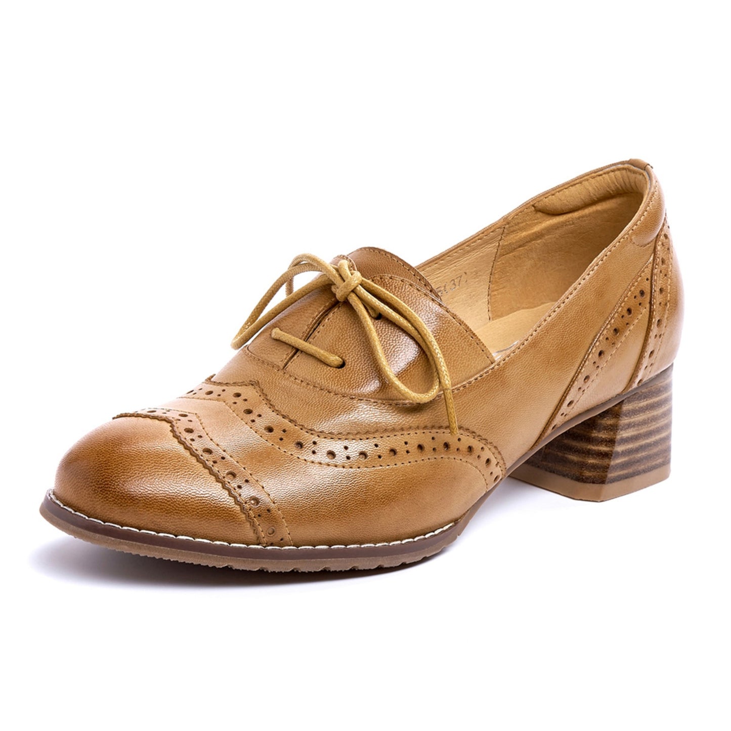 dressy causal oxford heel shoes women