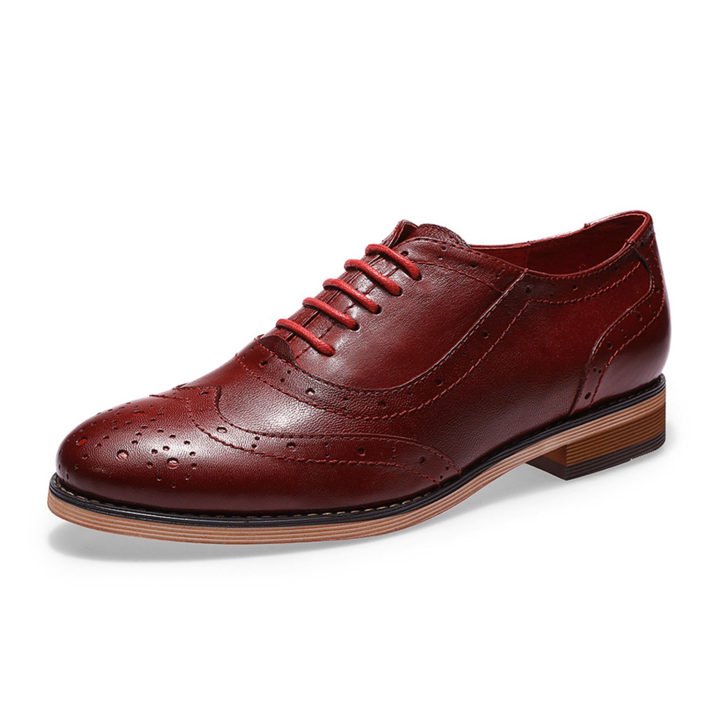 red Vintage Brogues oxfords women