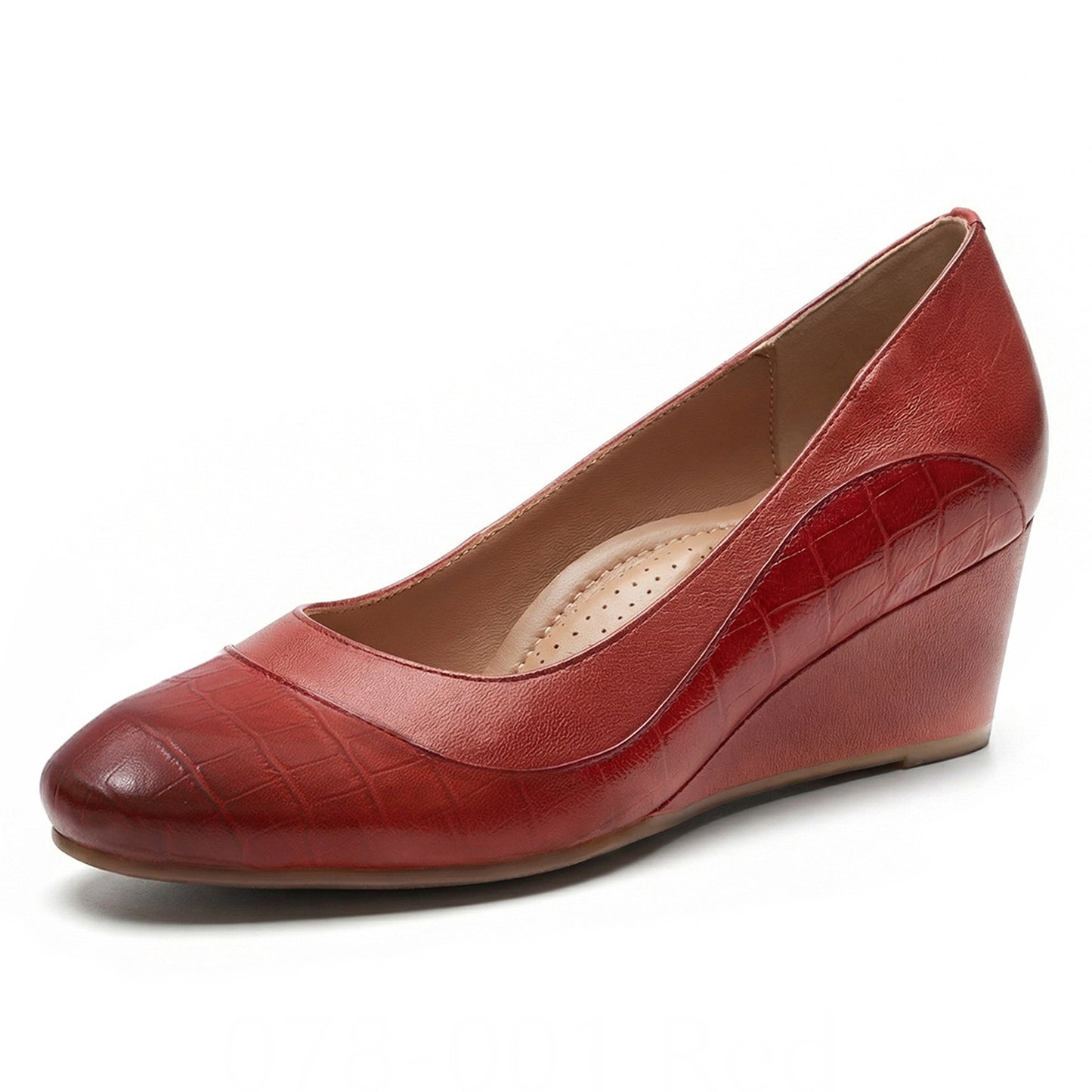 red wedge heel shoes
