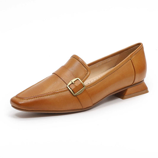 square toe flat loafer shoe for lady