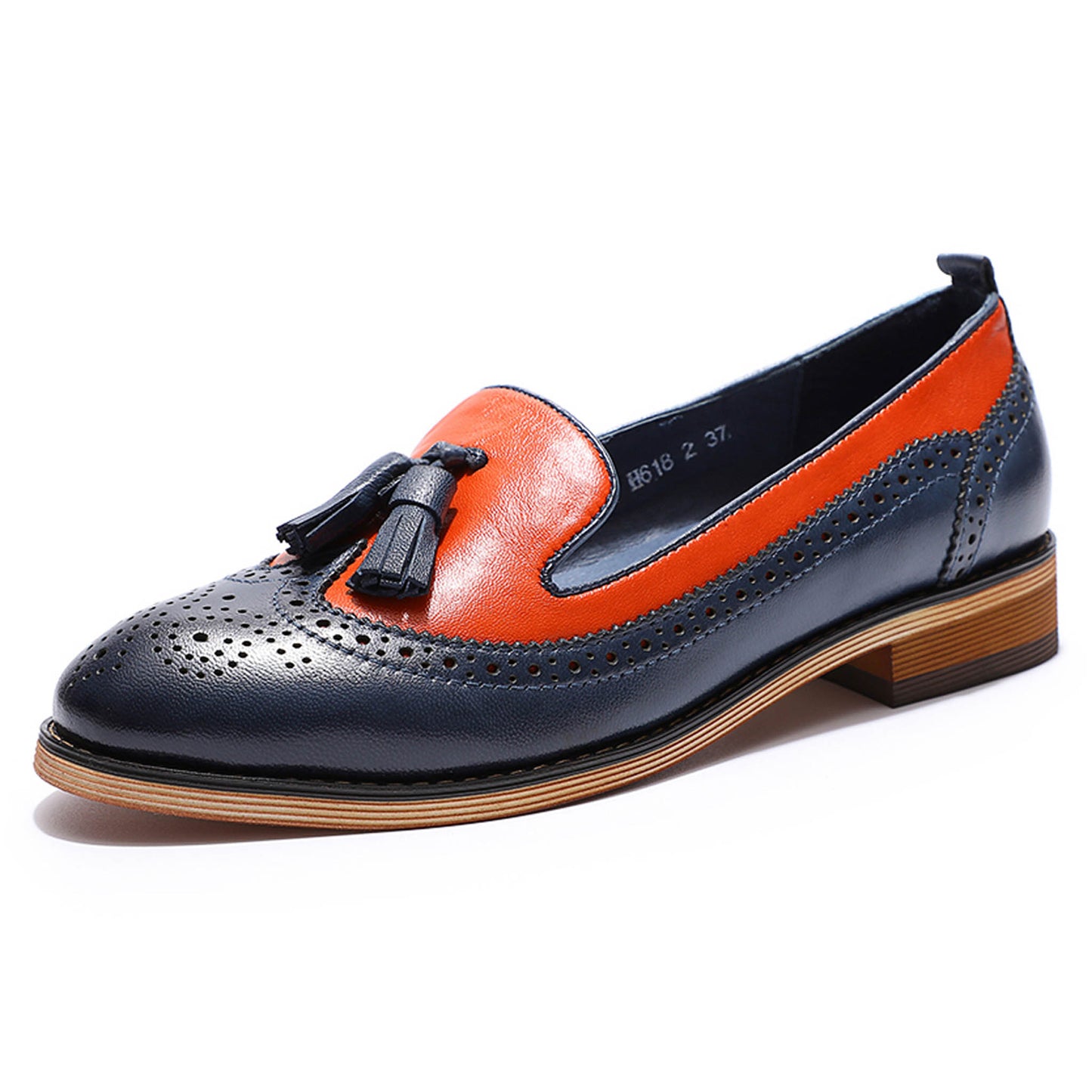two tone flat loafers shoes women