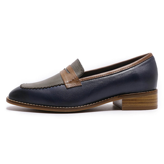 square toe penny loafers