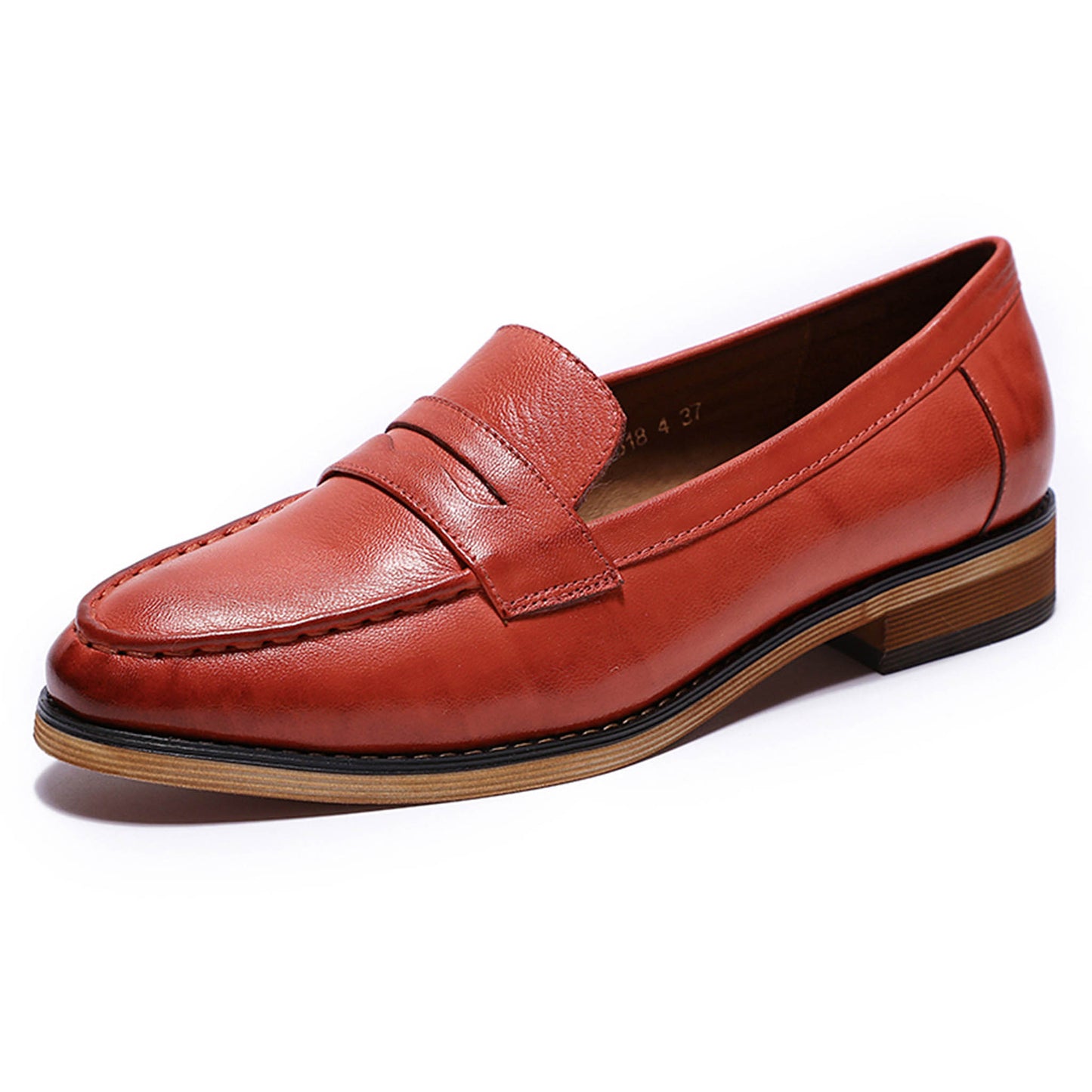 red penny loafer shoes women