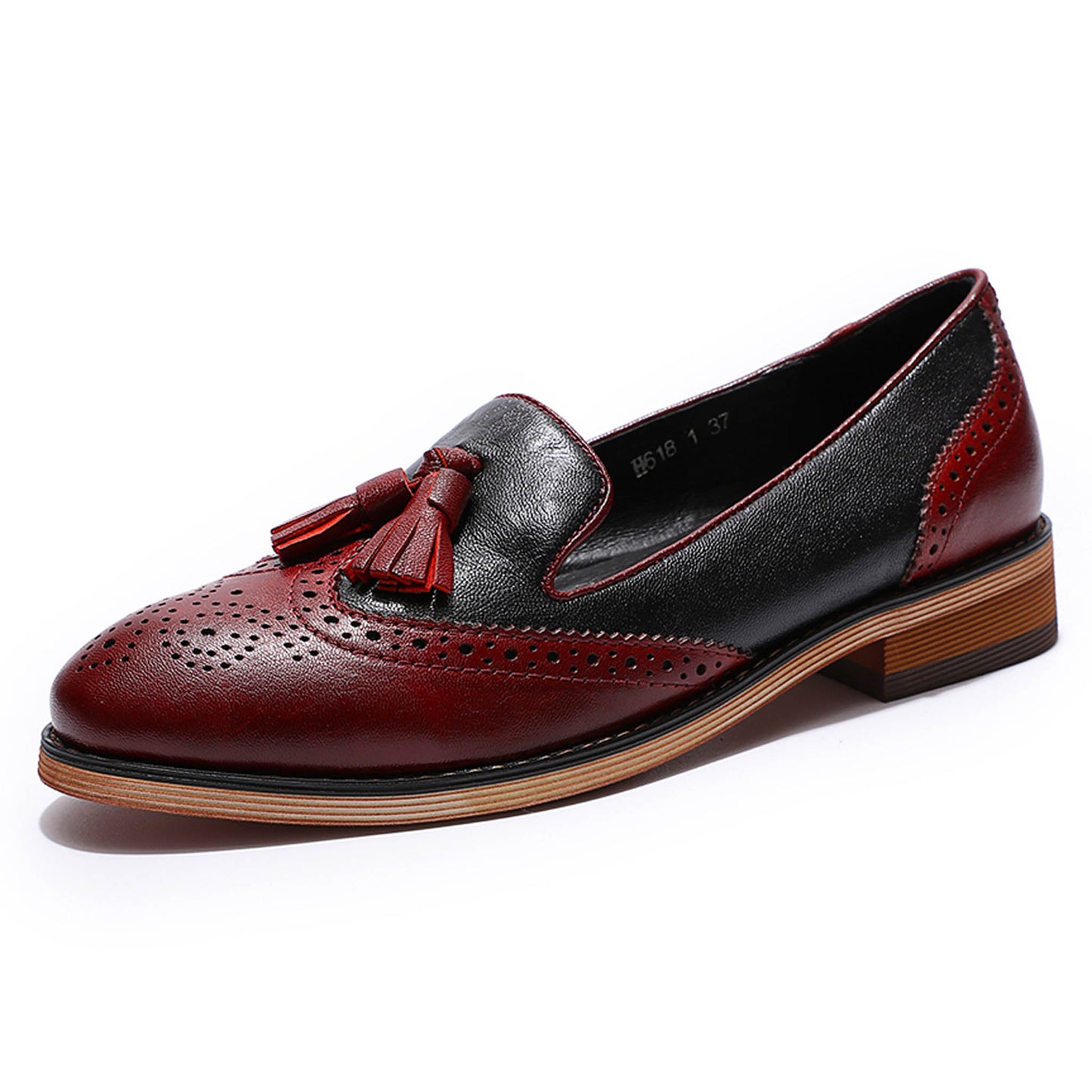 two tone tassel loafers women