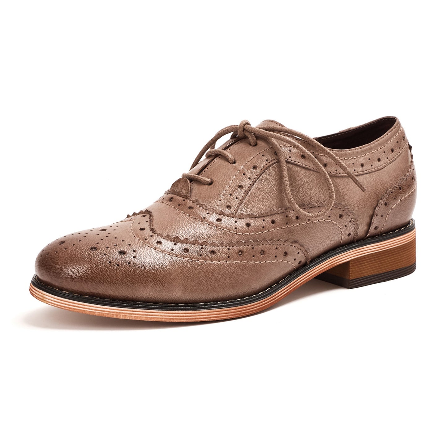 Breathable Leather lace up Flats women