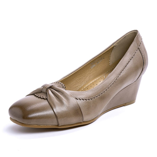 bow wedge heel shoes women