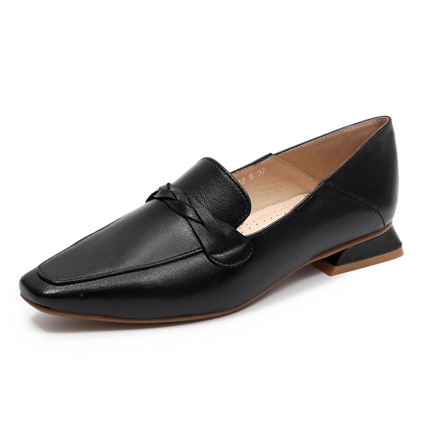 Two Tone Square Toe Penny Loafers