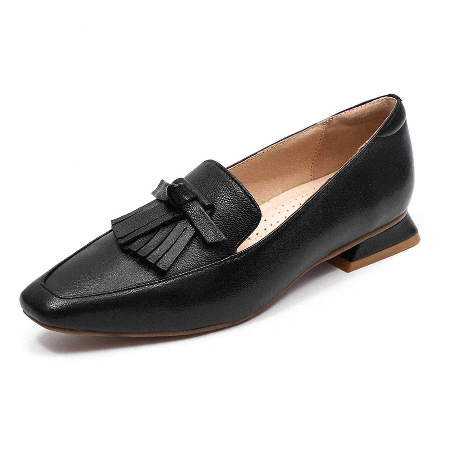 square toe tassel loafer women