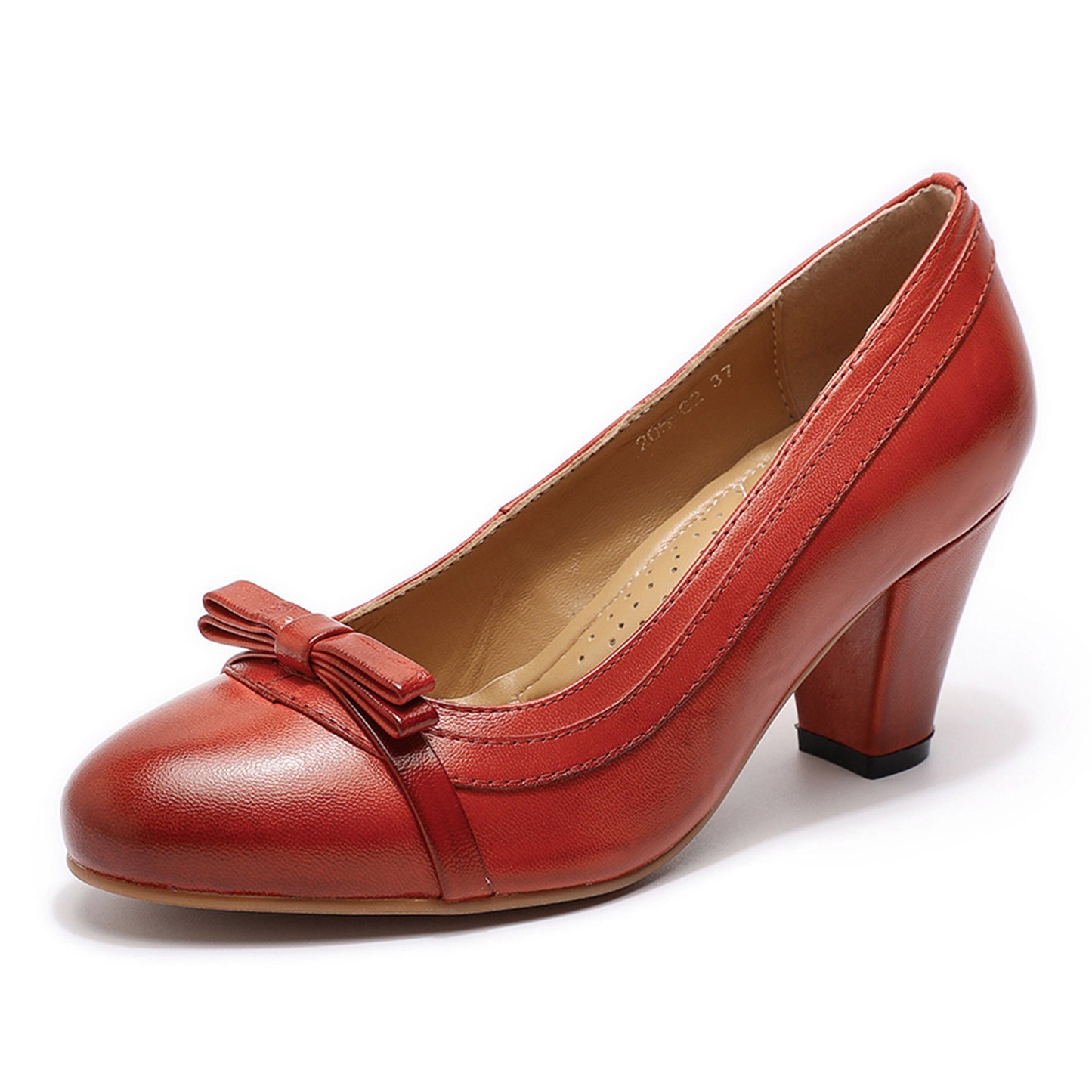 Chunky pumps red shoes