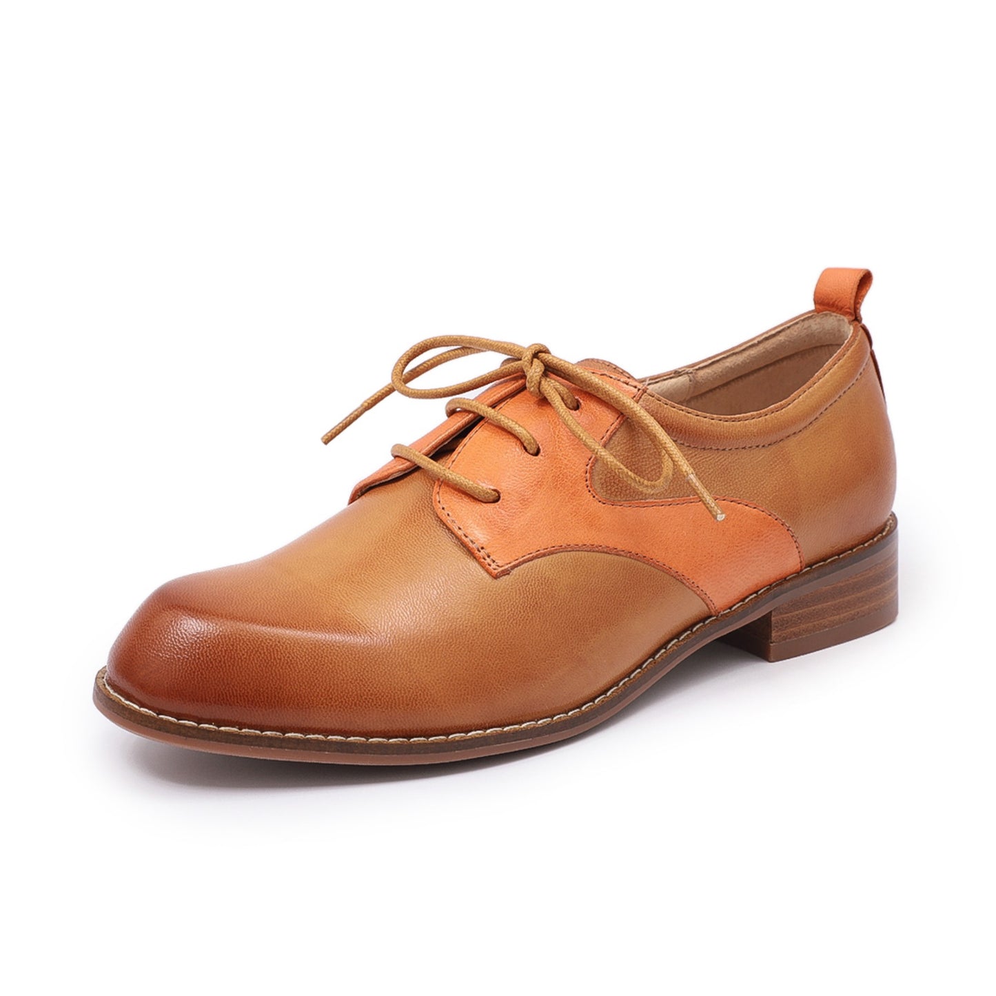 two tone lace up leather shoes lady