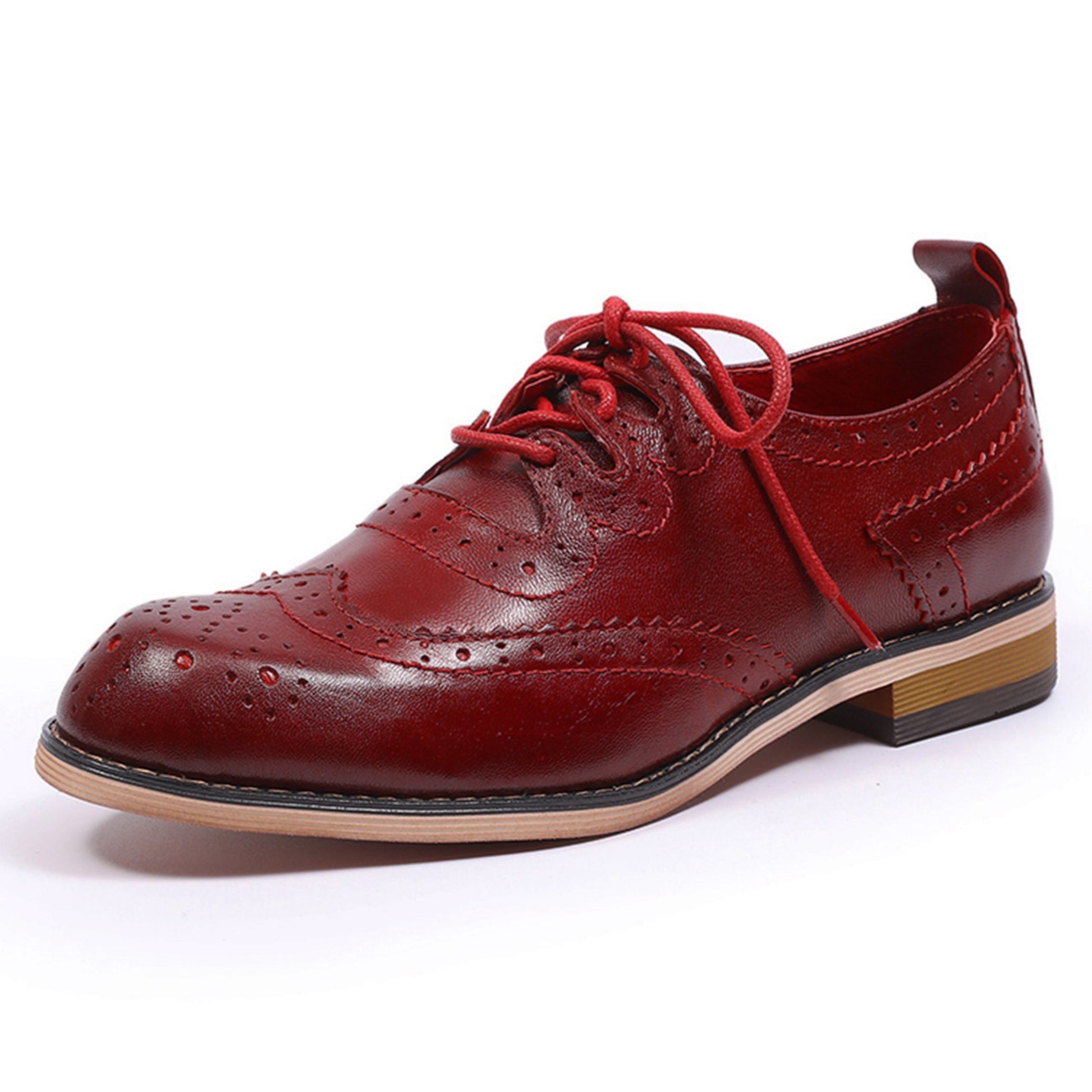 Comfortable red derby shoes women