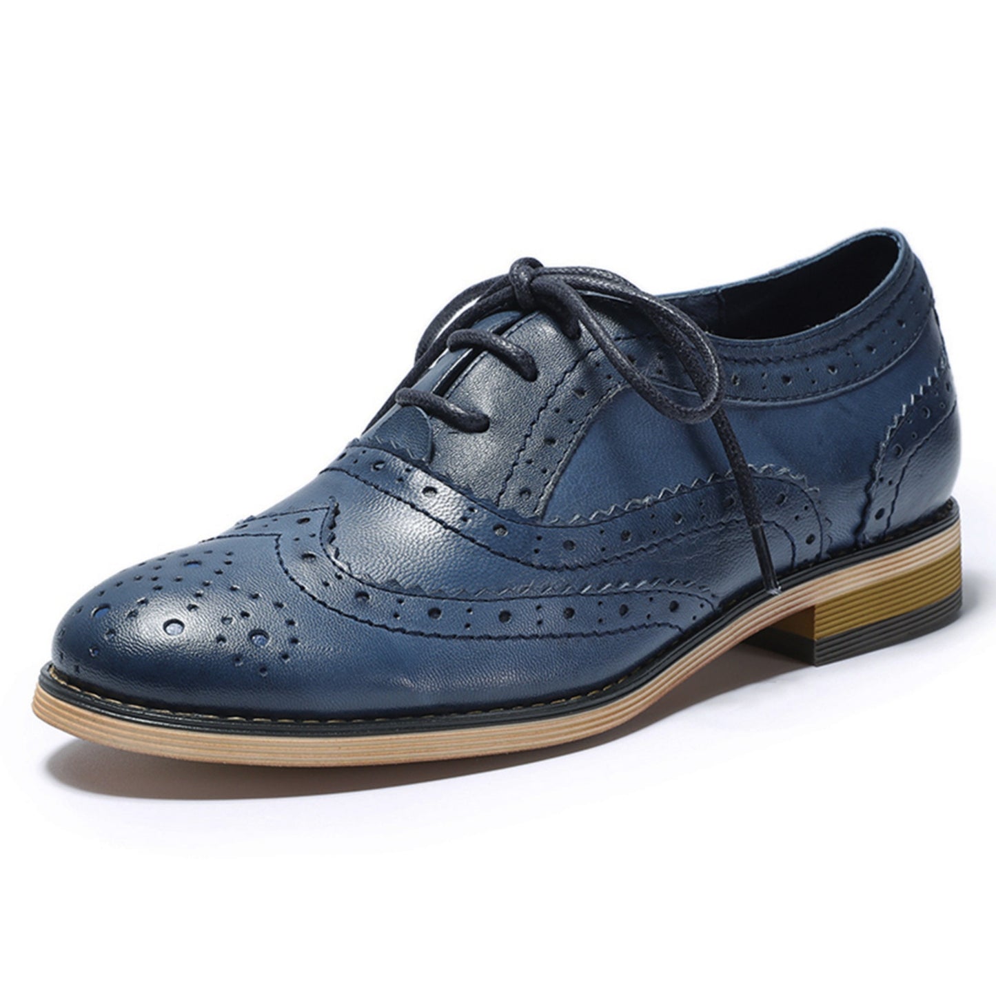 Vintage Lace-up leather shoes women