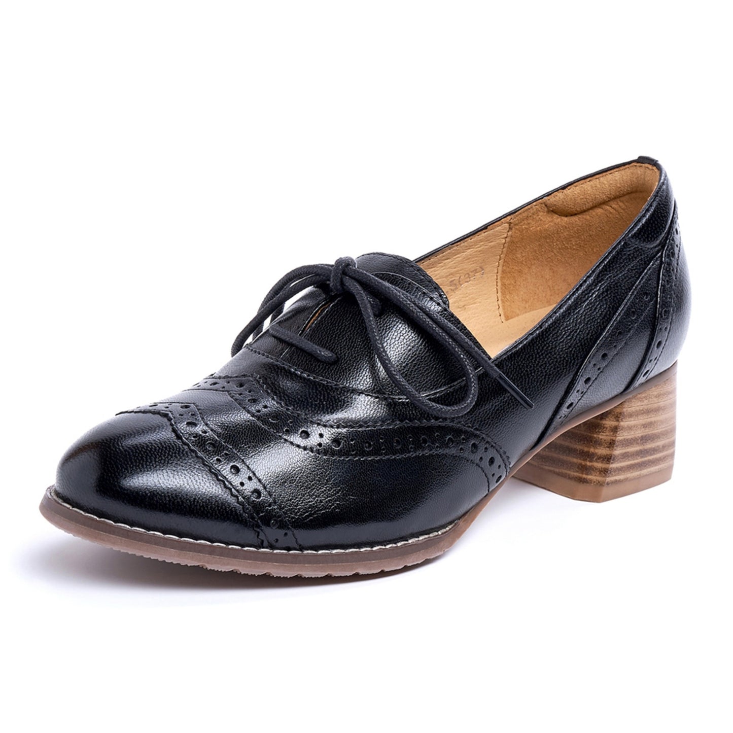 chunky heel lace up oxfords women