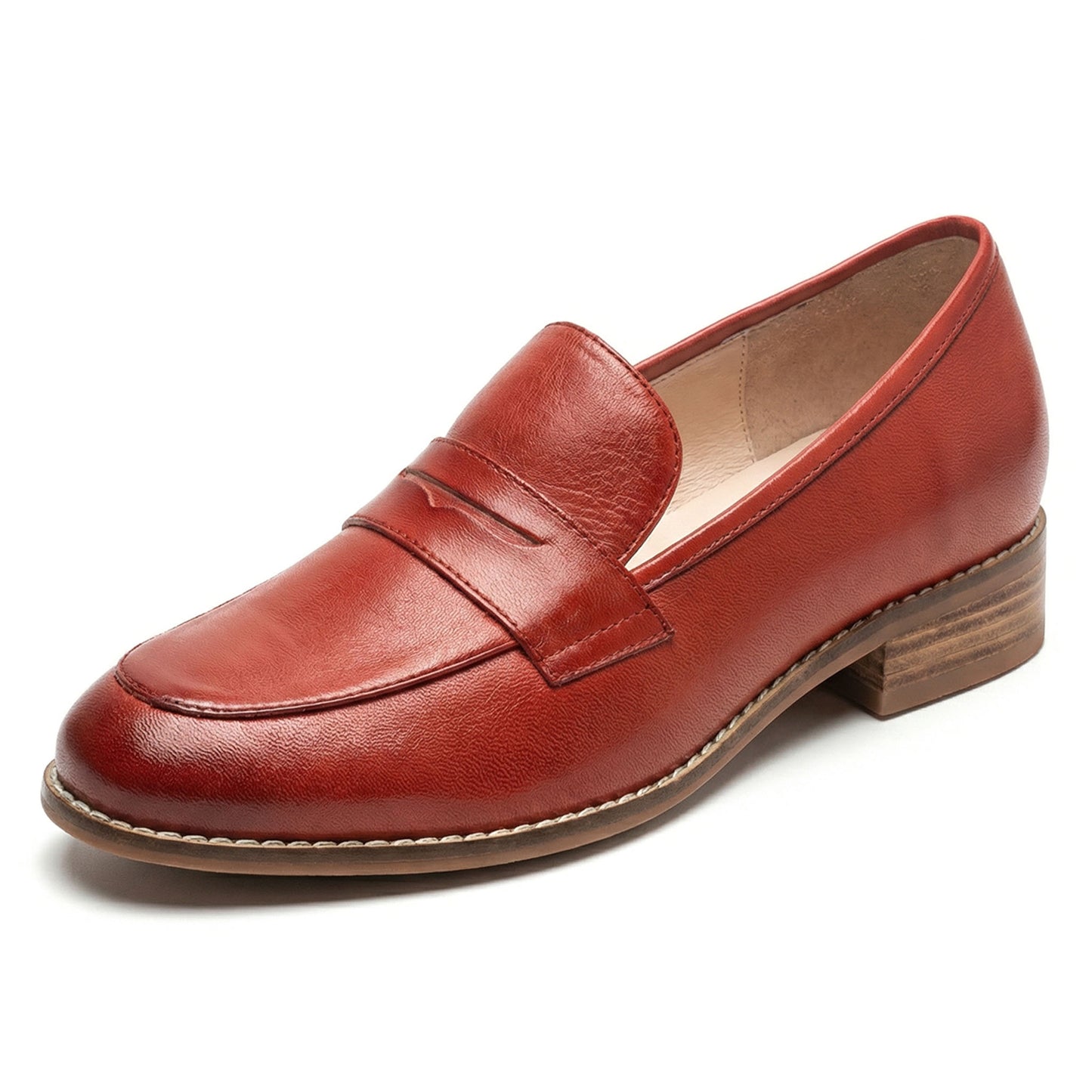 red penny loafer women
