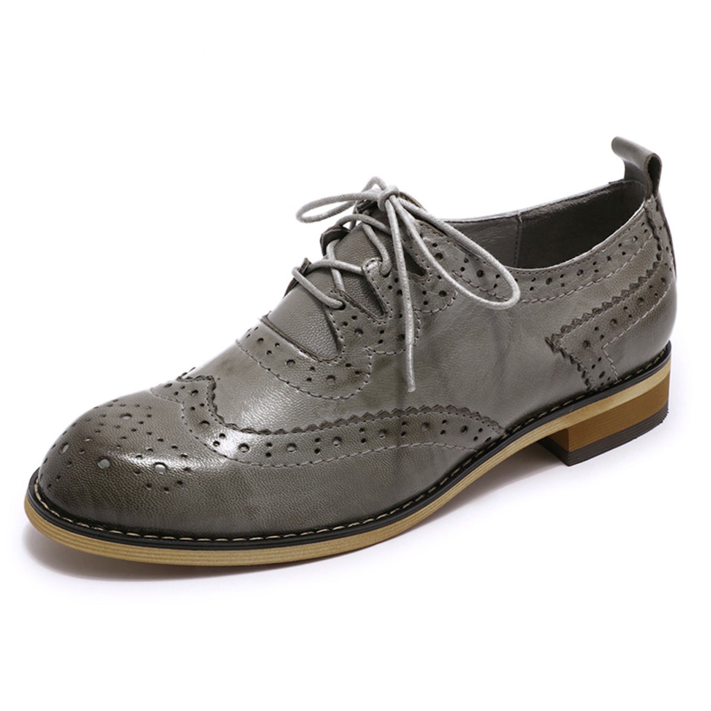 Handcrafted leather lace-up Oxford shoes women