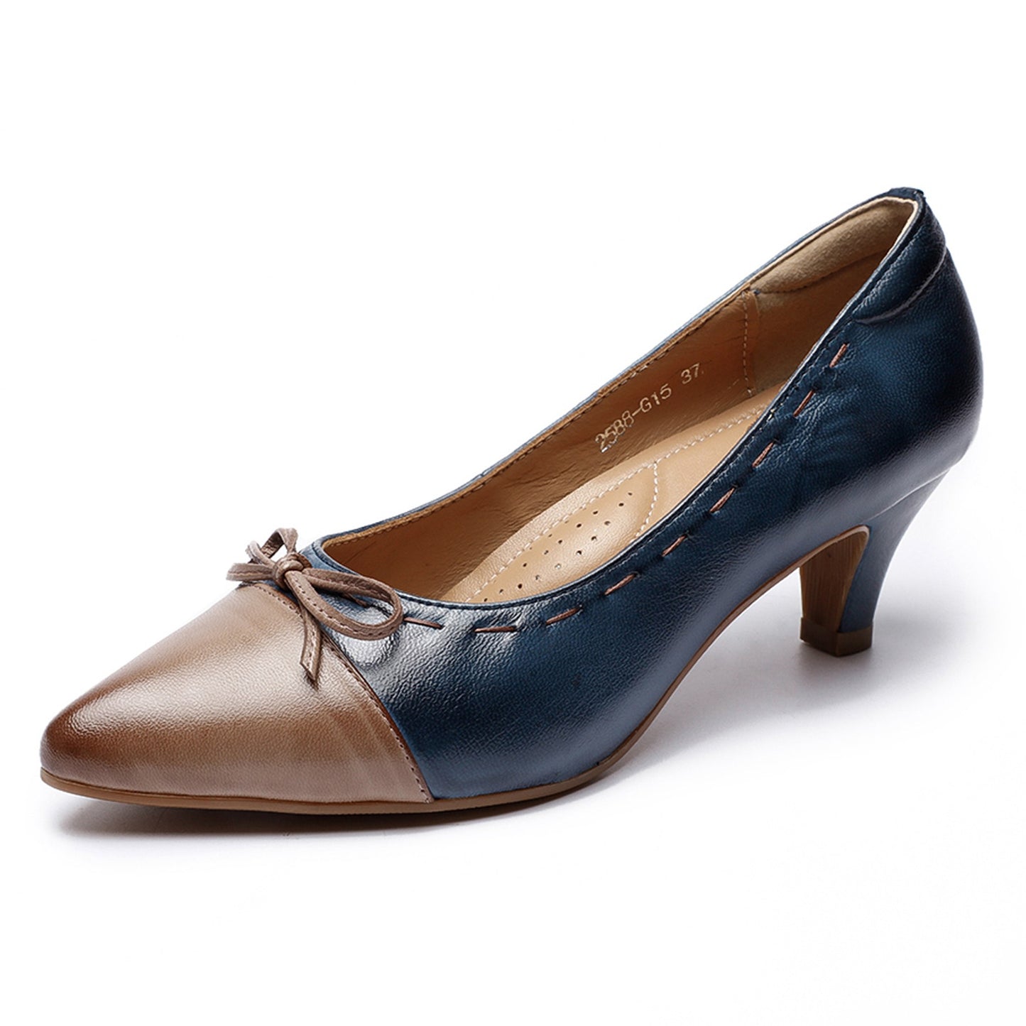 two tone kitten pumps women