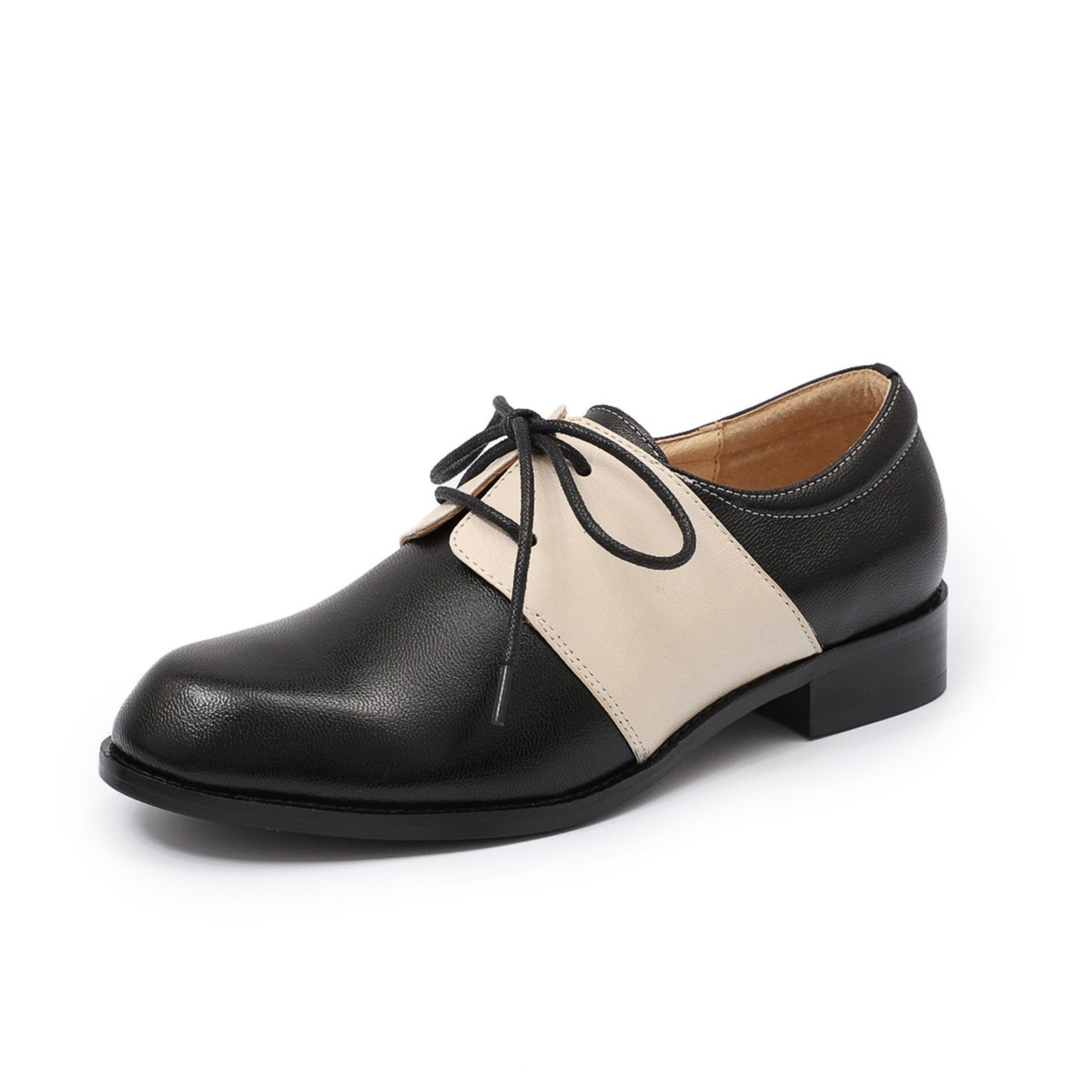 Two-tone leather oxfords women