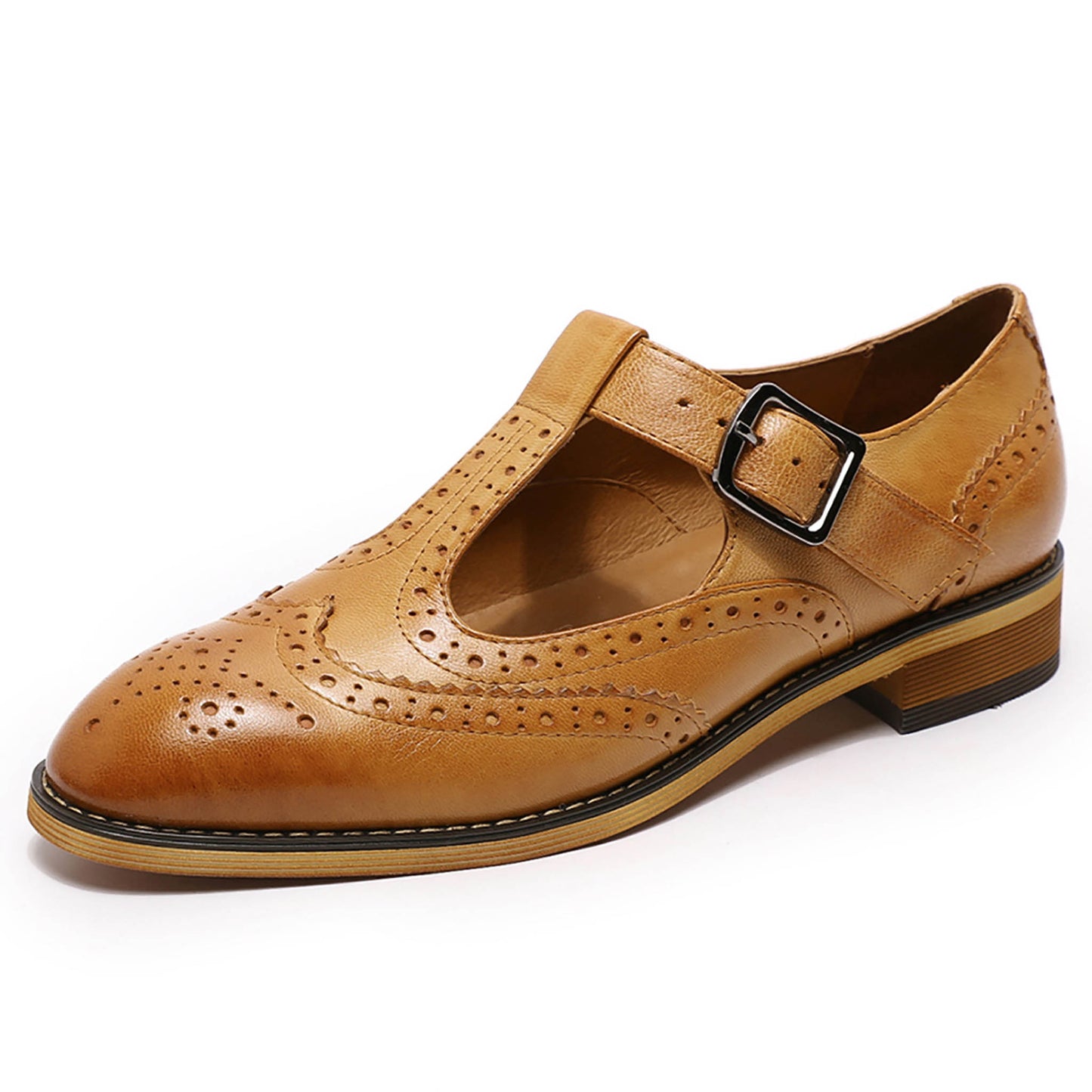 leather t strap shoes women