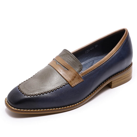 leather penny  loafer for women