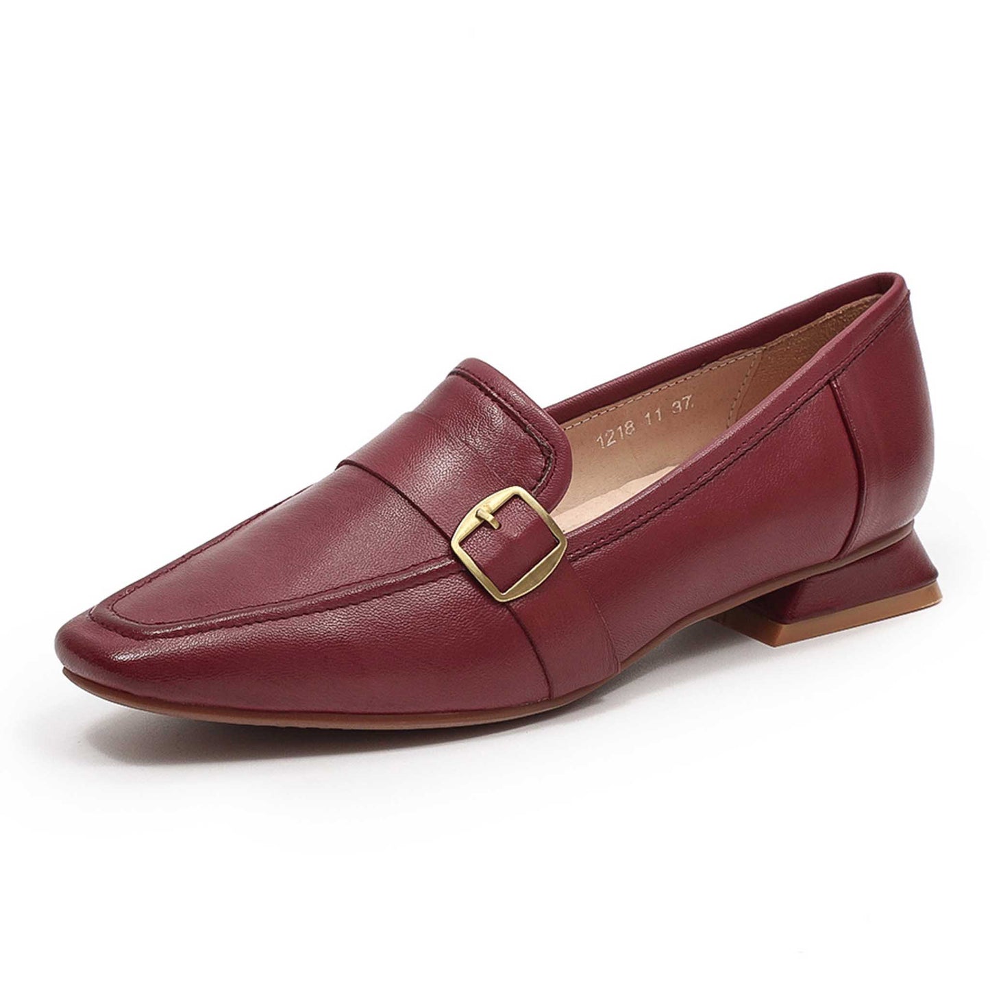 Women Square toe penny loafer office flat shoe